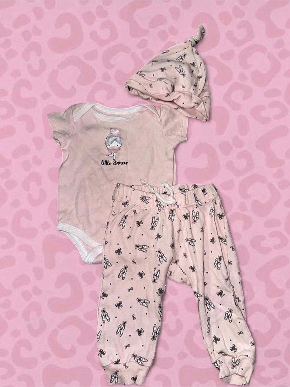 Carter's Just One You Baby Girls 3pc Little Dancer Bodysuit Pants and Hat Set